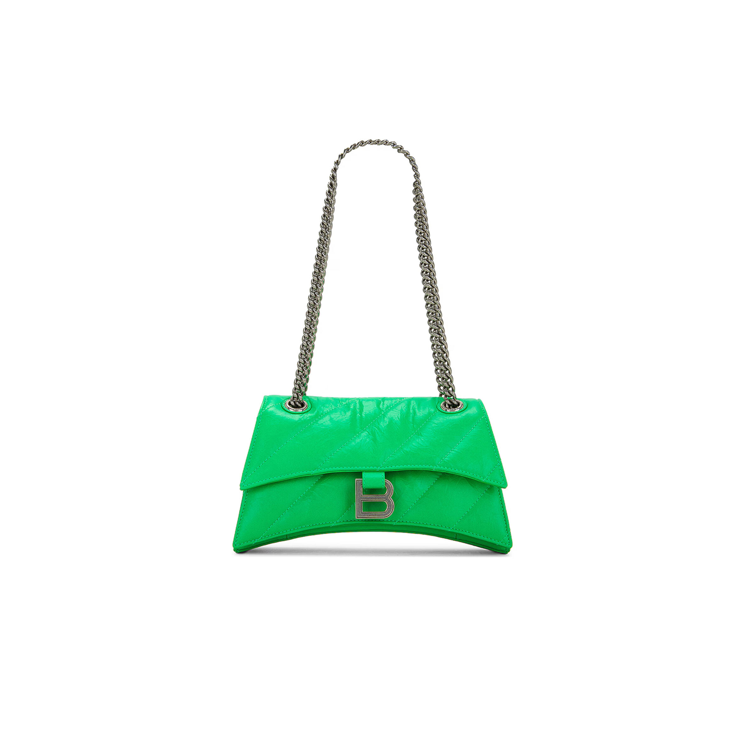 BALENCIAGA WOMEN'S CRUSH CHAIN BAG IN SMALL GREEN 716351210J03809 (24.9*15*7.9cm)